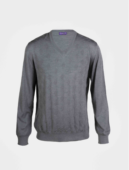 Patrick Hellmann CollectionGray Pullover V-Neckimage628